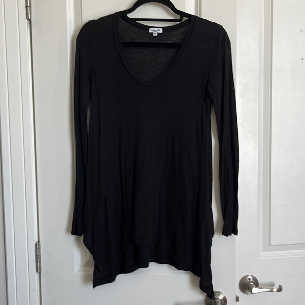 Black sheer long sleeve top